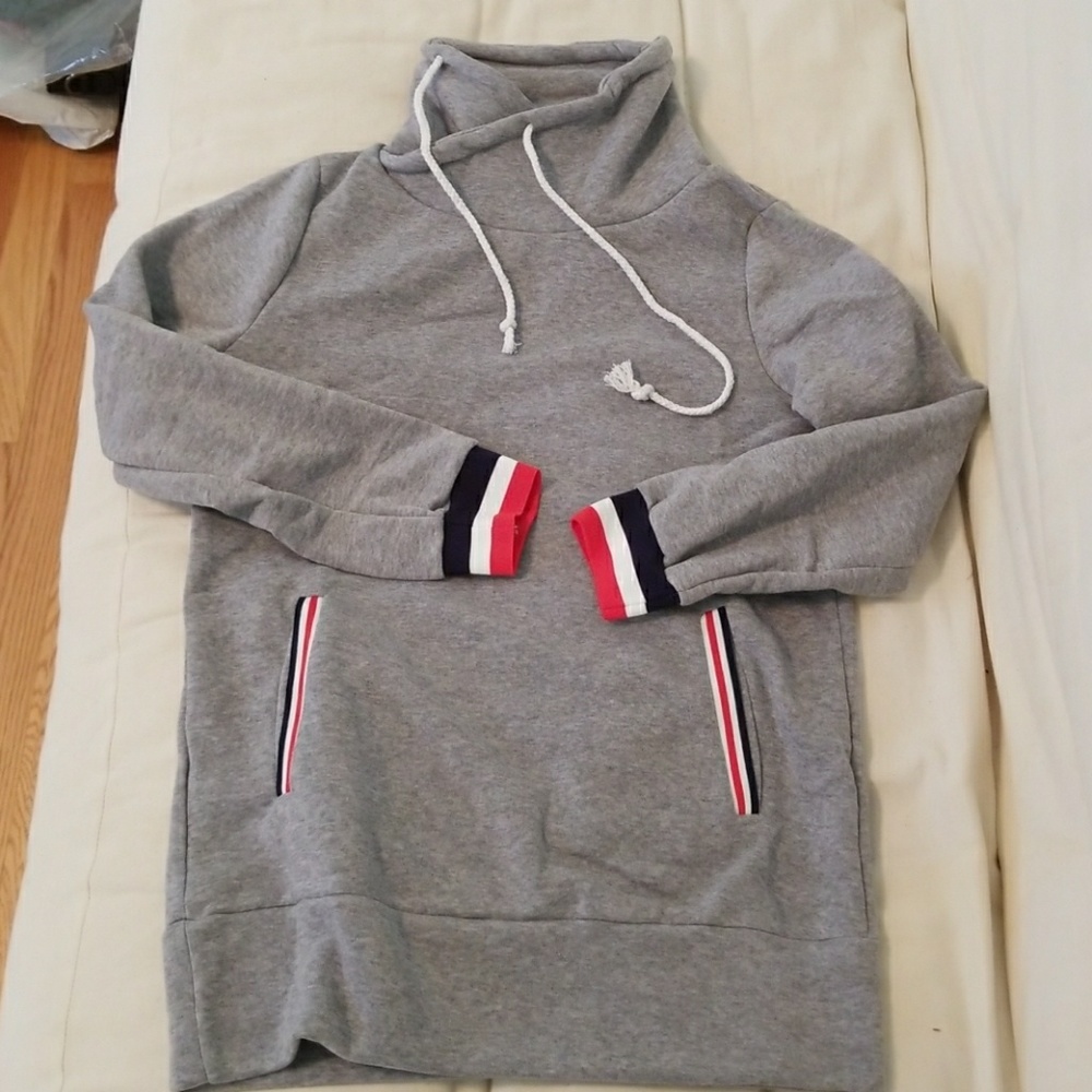 Cross cowl neck sweatshirt